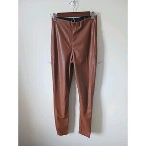 Rag & Bone Faux Leather Leggings Petite PS Brown High Rise Stretch Pants